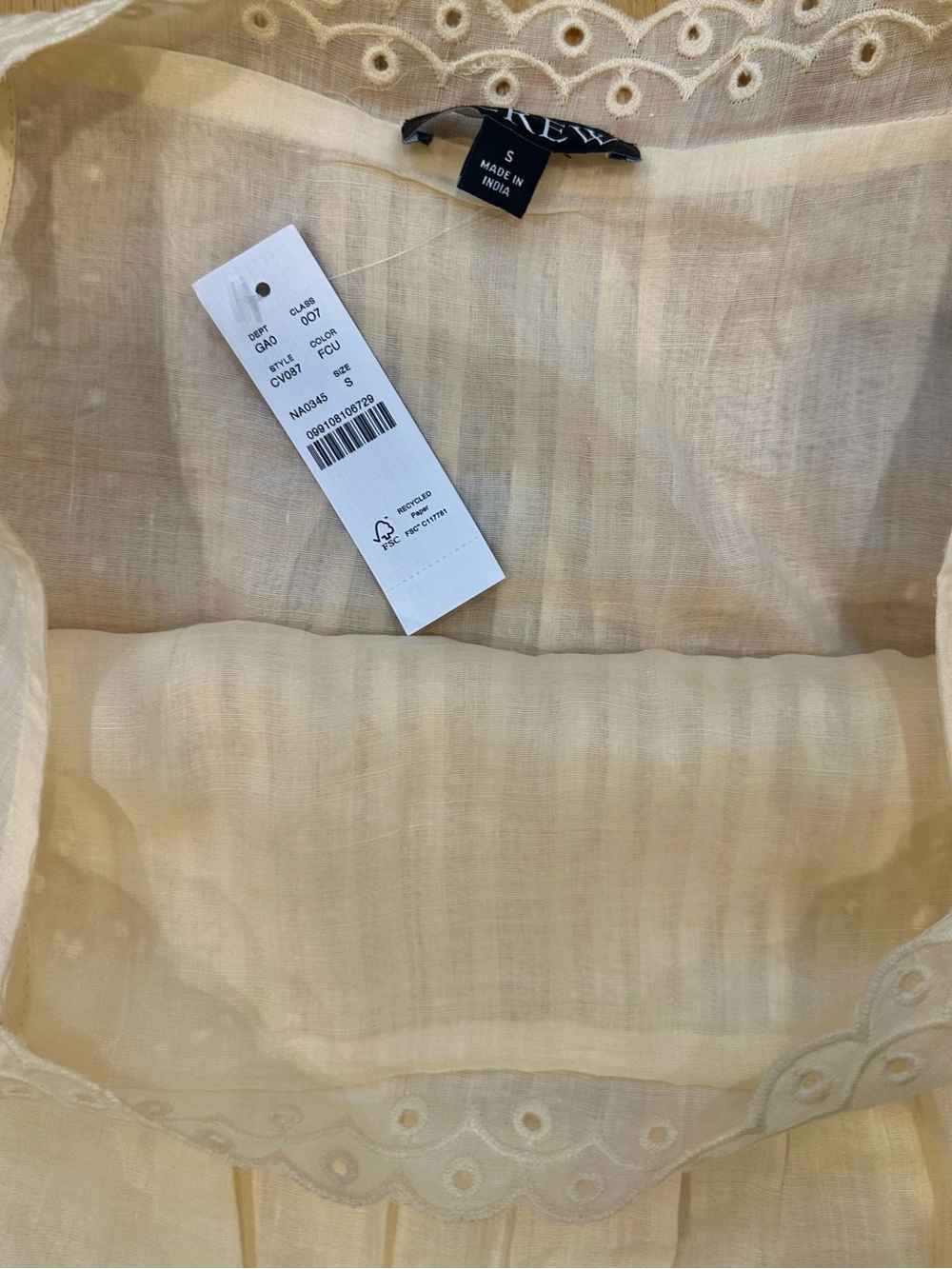 Lot Of 2 J. Crew Tanks Scallop-trim Tank Top In Ramie NWT White And Pale Yellow - Picture 3 of 10